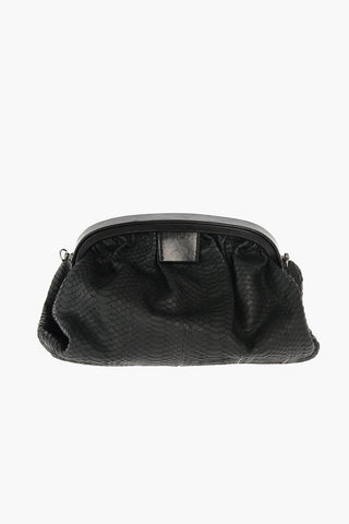 Snake Skin Maxi Clutch with Removable Shoulder Strap