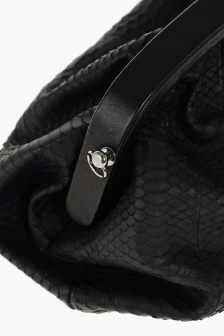 Snake Skin Maxi Clutch with Removable Shoulder Strap