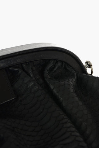 Snake Skin Maxi Clutch with Removable Shoulder Strap