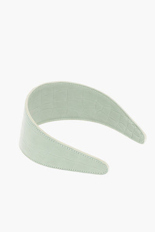 Croco Printed Leather Maxi Hairband