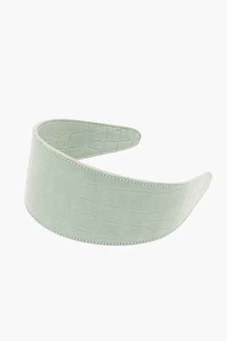 Croco Printed Leather Maxi Hairband