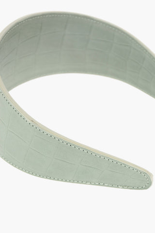 Croco Printed Leather Maxi Hairband