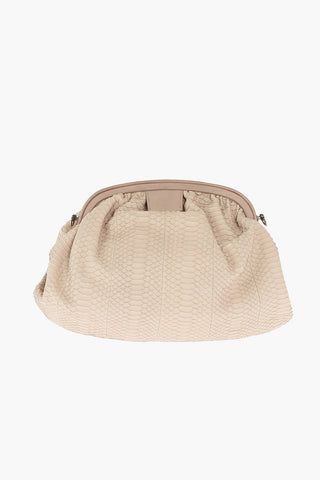 Snake Skin Maxi Clutch with Removable Shoulder Strap
