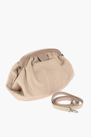 Snake Skin Maxi Clutch with Removable Shoulder Strap