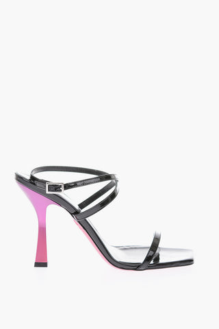 10cm patent leather Spool Heel Ankle-strap sandals