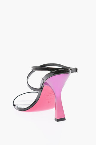 10cm patent leather Spool Heel Ankle-strap sandals