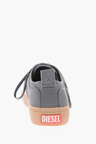 RED TAG fabric sneakers with leather details