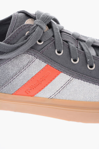 RED TAG fabric sneakers with leather details