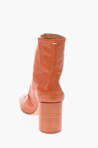 MM22 8cm leather TABI ankle boots