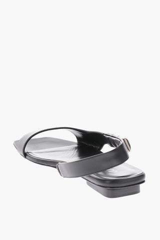 leather sandals with studs details