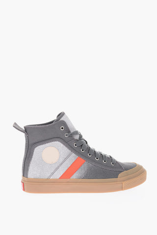 RED TAG fabric sneakers with leather details