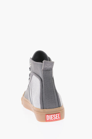 RED TAG fabric sneakers with leather details