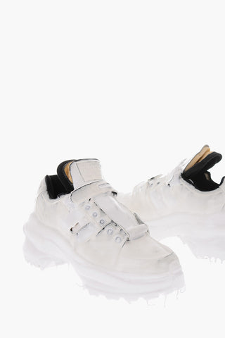 MM22 leather and fabric sneakers
