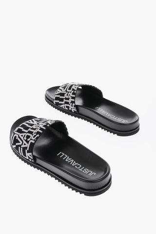 all over logo fabric slippers