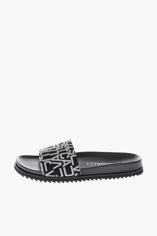 all over logo fabric slippers