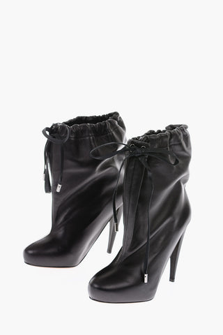 MM22 12cm leather Cone Heel Ankle boots