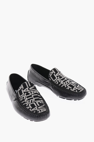 leather and fabric loafers