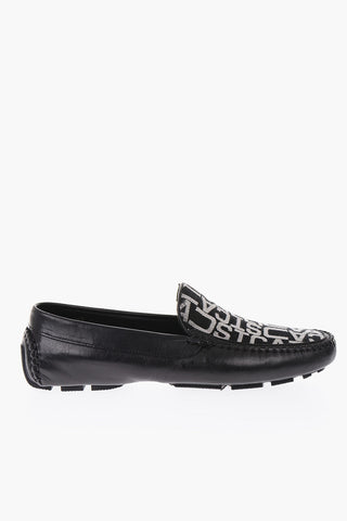 leather and fabric loafers