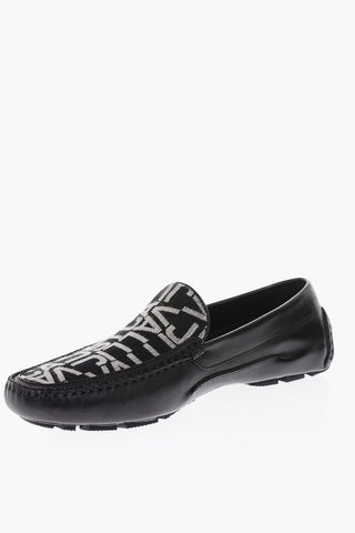 leather and fabric loafers