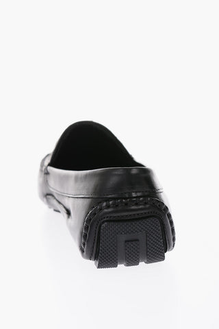 leather and fabric loafers
