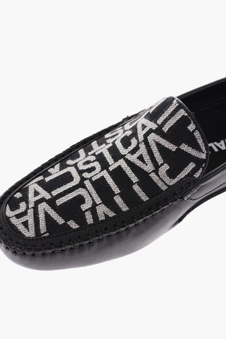 leather and fabric loafers