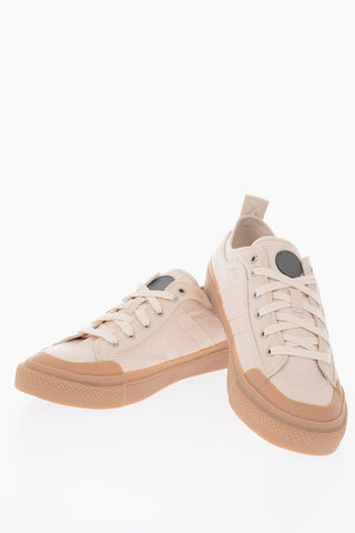 RED TAG fabric sneakers with leather details