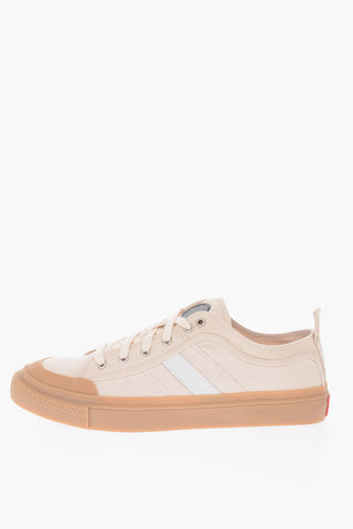 RED TAG fabric sneakers with leather details