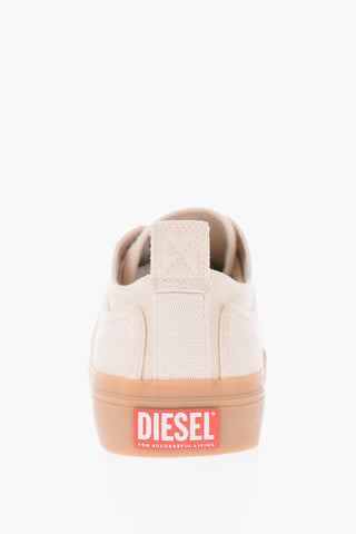 RED TAG fabric sneakers with leather details