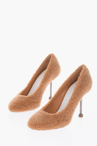 MM22 8cm faux fur pumps