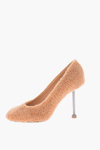 MM22 8cm faux fur pumps