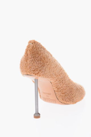 MM22 8cm faux fur pumps