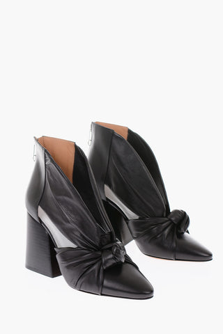 MM22 10cm leather ankle boots with cut out details
