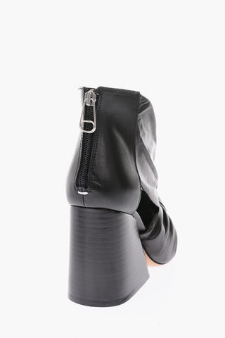 MM22 10cm leather ankle boots with cut out details