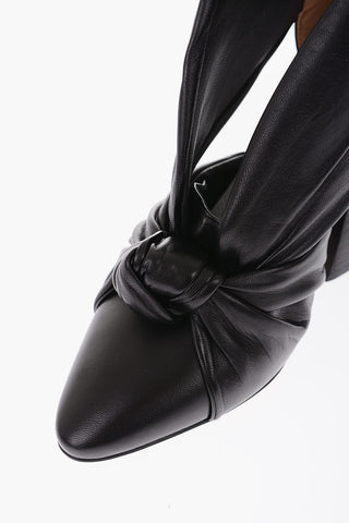 MM22 10cm leather ankle boots with cut out details