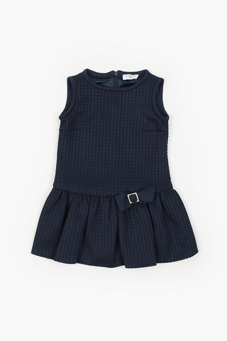 Pleated Dress with Bow