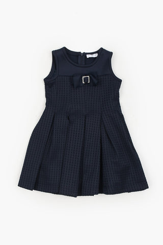 Pleated Dress with Bow