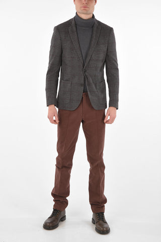 CC COLLECTION Blazer Glen Check Sfoderato con Tasche a Toppa