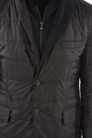 ID OUTDOOR 3 Button Quilted Blazer with Knit Detail