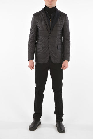 ID OUTDOOR 3 Button Quilted Blazer with Knit Detail