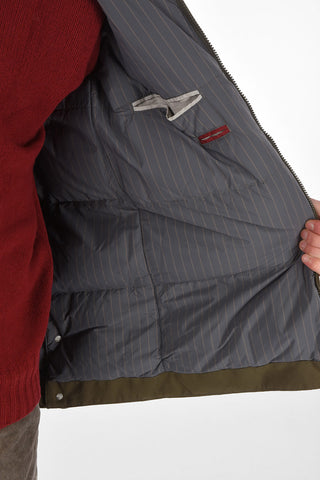 Utility Down Jacket with Removable Shearling Collar