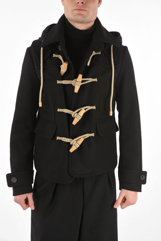 Unlined Short Coat with Wooden Fastenings