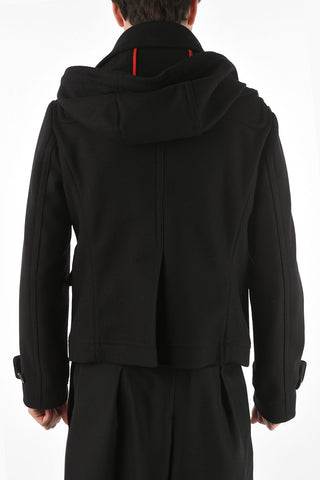 Unlined Short Coat with Wooden Fastenings