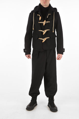 Unlined Short Coat with Wooden Fastenings