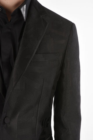 Blazer Monopetto Jacqard con Tasche ad Aletta