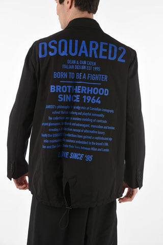 Single-breasted Printed Blazer with Zipped Breast-pocket
