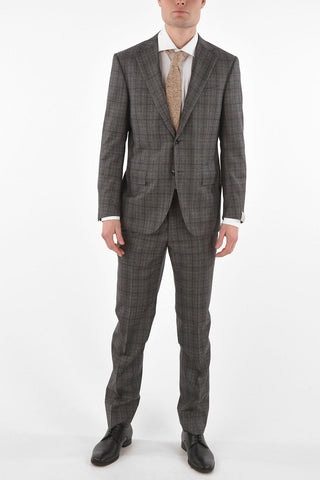 2-Piece LEADER District Check Virgin Wool Suit