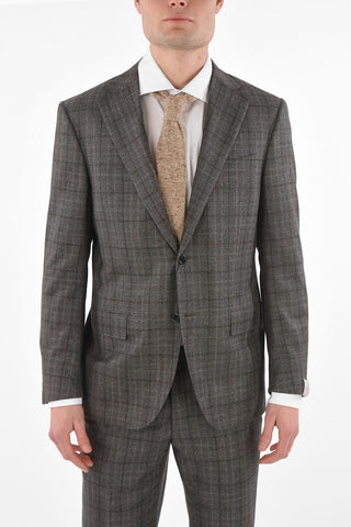 2-Piece LEADER District Check Virgin Wool Suit