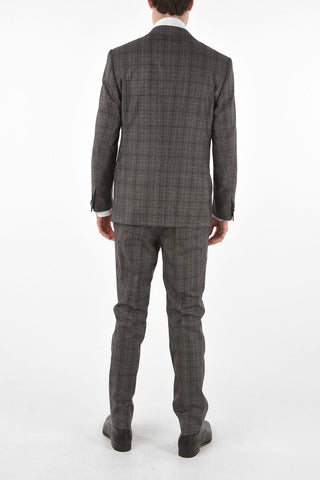2-Piece LEADER District Check Virgin Wool Suit