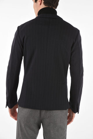 2 Buttons Pinstriped Virgin Wool Blazer