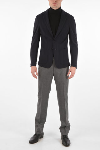 2 Buttons Pinstriped Virgin Wool Blazer